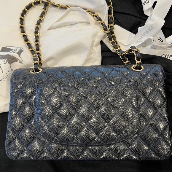 Chanel Classic Medium Flap Back Handbag in Black - Picture 3 of 15